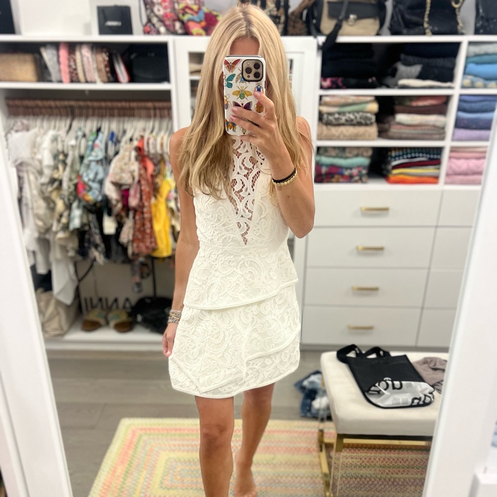 BCBGMaxAzria Whit Lace Mini Dress